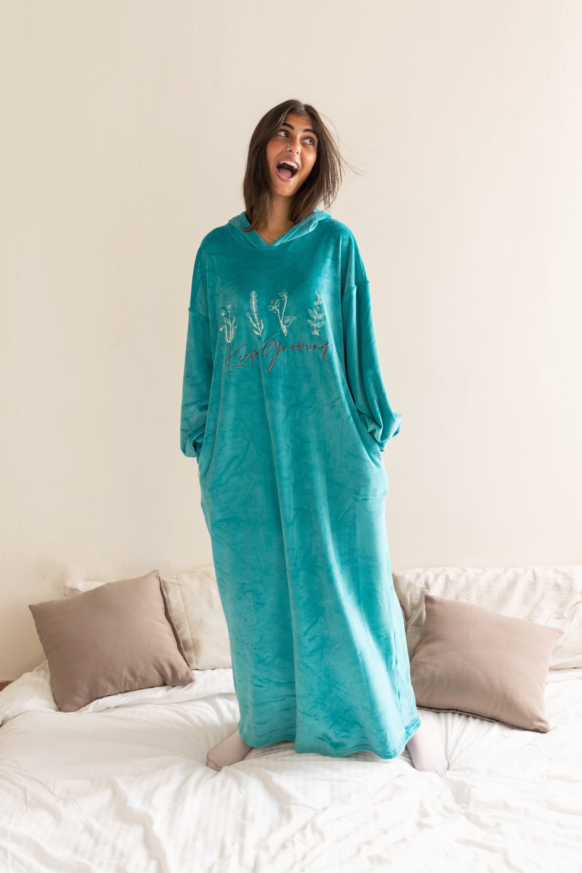 Image of Pajama Dress - Turquoise - Callista